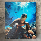 Nice Sea Turtle Printed Canvas Wall Decoration Framed Picture Room Home Decor